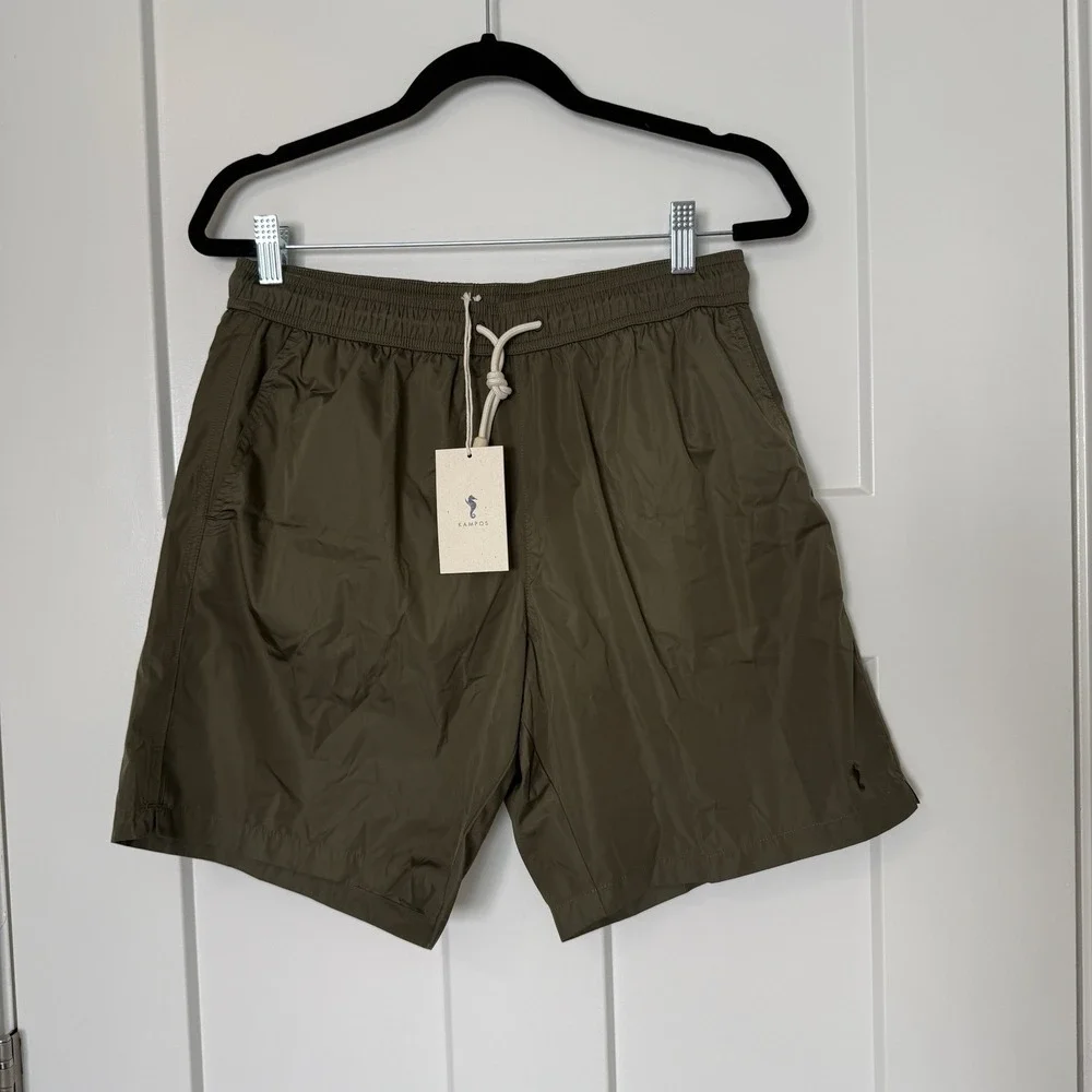 Kampos Swim Shorts‎ Long Olive NEW Mens Size Large Made in Italy NWT $224 Trunks